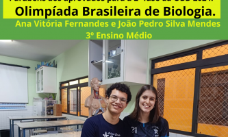 Parabns aos aprovados para a 2 fase da OBB-2024. Olimpada Brasileira de Biologia.Ana Vitria Fernandes e Joo Pedro Silva Mendes 3 Ensino Mdio.